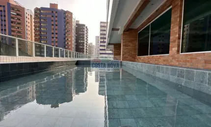 Apartamento de alto padrão, 2 quartos sendo 1 suíte, 2 banheiros, 1 vaga, lazer completo, vista mar