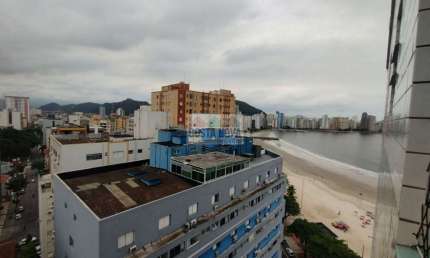 Kitnet mobiliada com vista lateral para o mar no Gonzaguinha ? Ótima localização!