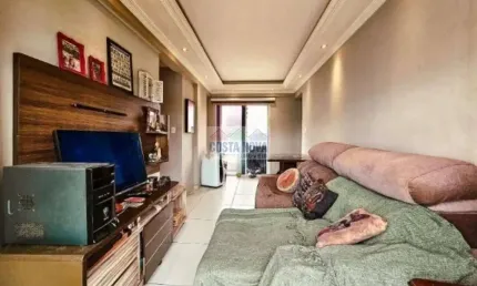 Apartamento com suíte e sacada no campo grande, perto da ana costa e bernardino