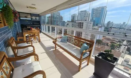 Apartamento 3 suítes com varanda gourmet no castel due monti ? aparecida, santos