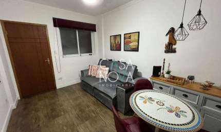 Apartamento com 1 dormitório para alugar, 43 m² por R$ 3.400,00/mês - Gonzaga - Santos/SP