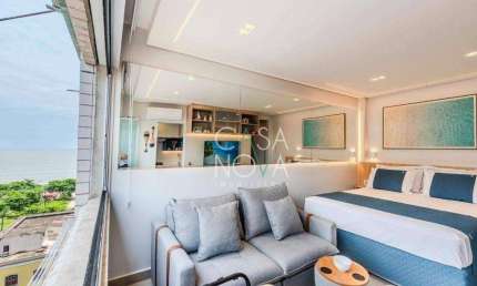 Apartamento com 1 dormitório para alugar, 22 m² por R$ 5.000,00/mês - Aparecida - Santos/SP