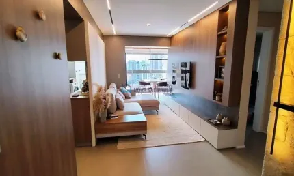 Apartamento dois dormitórios mobiliado, suite, vaga, próximo metrô Klabin