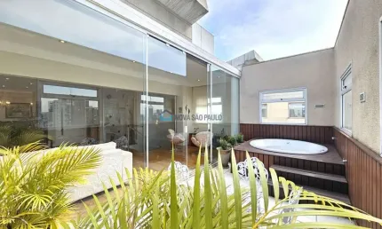 Cobertura de alto padrão nos jardins elevador serve os 2 andares!