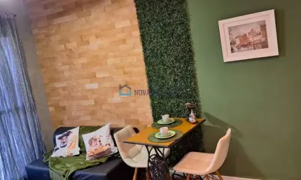 Apartamento mobiliado à venda Metrô São Judas 29m² Novo, Varanda