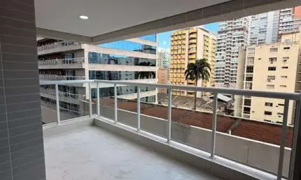 Apartamento de alto padrão no Gonzaga, Santos-SP: 2 quartos, 2 suítes, 1 sala, 3 banheiros, 1 vaga de garagem, 87,12 m².