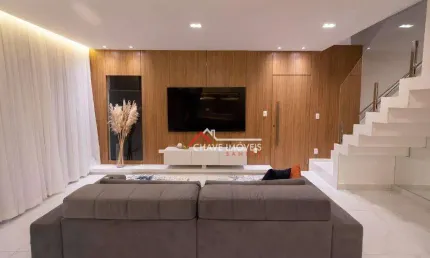 Casa nova com piscina, com 3 suítes, à venda, 175 m² por R$ 2.660.000 - Aparecida - Santos/SP