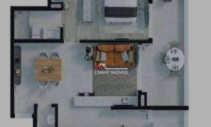 Apartamento com 1 dormitório à venda, 66 m²  - Boqueirão - Santos/SP
