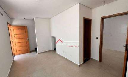 Sobrado novo com 2 dormitórios à venda, 78 m² por R$ 750.000 - Aparecida - Santos/SP