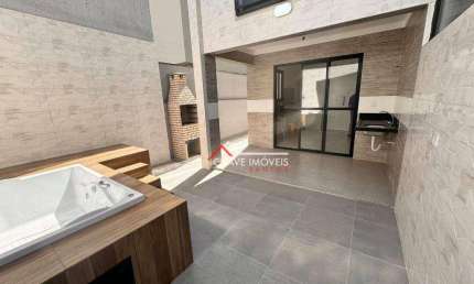 Sobrado novo com 3 dormitórios e espaço gourmet à venda, 123 m² por R$ 1.650.000 - Boqueirão - Santos/SP