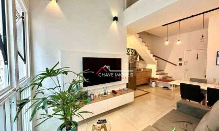 Apartamento Duplex com 2 dormitórios à venda, 83 m² por R$ 800.000,00 - Gonzaga - Santos/SP