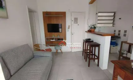 Apartamento com 1 dormitório à venda, 45 m² por r$ 362.000,00 - embaré - santos/sp