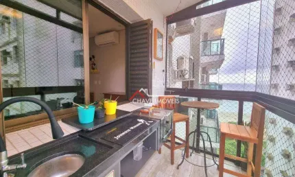 Apartamento de alto padrão, reformado, na orla da praia do boqueirão em santos;