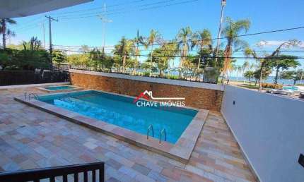 Apartamento com 96 m²  com dois dormitóriosem edifício na frente da praia da Aparecida em Santos