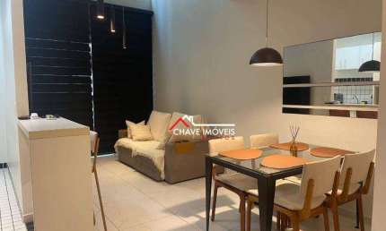 Loft com 1 dormitório para alugar, 69 m² por R$ 6.000,02/mês - Gonzaga - Santos/SP