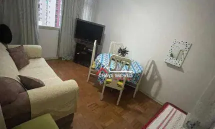 Apartamento com 1 dormitório para alugar, 55 m² por R$ 2.700,02/mês - Pompéia - Santos/SP