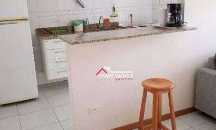 Apartamento com 1 dormitório para alugar, 81 m² por R$ 3.000,02/mês - Aparecida - Santos/SP