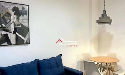 Apartamento com 1 dormitório para alugar, 50 m² por r$ 4.700,02/mês - ponta da praia - santos/sp