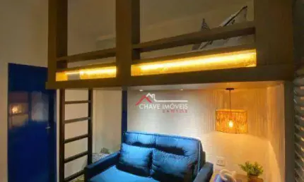 Kitnet com 1 dormitório à venda, 28 m² por R$ 310.000,00 - Embaré - Santos/SP