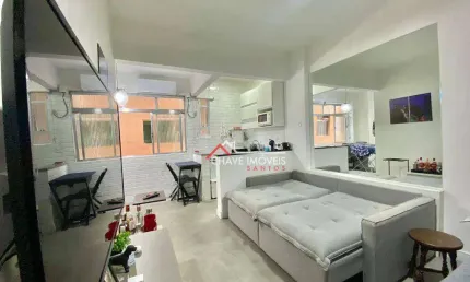 Studio com 1 dormitório à venda, 31 m² por r$ 380.000,00 - embaré - santos/sp