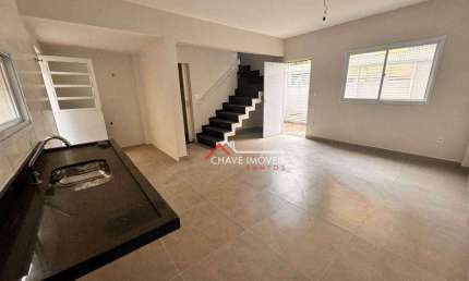 Sobrado com 3 dormitórios à venda, 100 m² por R$ 877.000 - Aparecida - Santos/SP