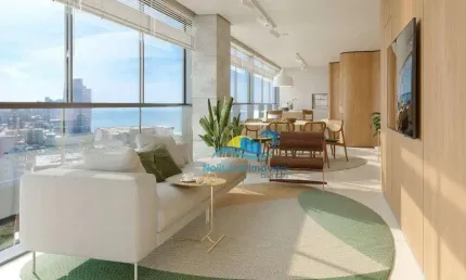 Apartamento com vista mar na planta - 3 suítes - centro