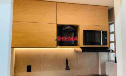 Sala Living MOBILIADA para alugar, 32 m² por R$ 3.500/mês - José Menino - Santos/SP