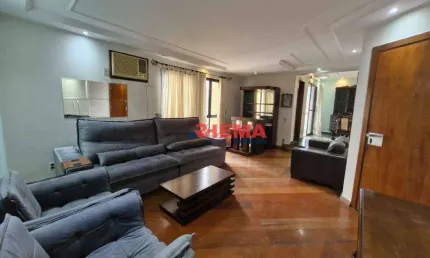 Apartamento com 4 dormitórios para alugar, 190 m² por r$ 5.800,02/mês - boqueirão - santos/sp