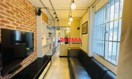 Apartamento com 1 dormitório à venda, 56 m² por r$ 480.000,00 - boqueirão - santos/sp