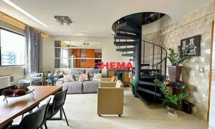 Cobertura com 3 dormitórios à venda, 77 m² por r$ 850.000,00 - embaré - santos/sp