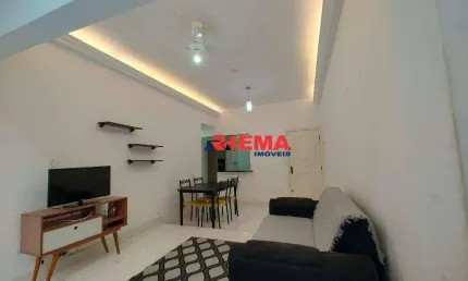 Apartamento com 1 dormitório para alugar, 55 m² por R$ 3.000,01/mês - Pompéia - Santos/SP