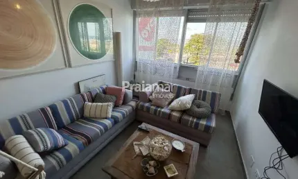 APARTAMENTO MOBILIADO | 2 DORMITÓRIOS | VISTA PARA O MAR | ITARARÉ - SÃO VICENTE | ALUGUEL R$ 3.500