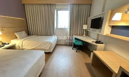 Flat mobiliado em pompéia, santos - 1 dormitório, piscina e próximo à praia
