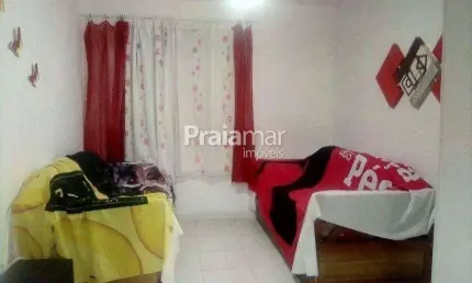 Apartamento Sala Living reformado | 38m²  | metros da PRAIA do Gonzaguinha I SV | Sem móveis