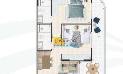 Apartamento com 2 dormitórios à venda, 80 m² por R$ 485.000,00 - Ocian - Praia Grande/SP