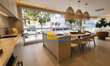 Apartamento com 3 dormitórios à venda, 178 m² por r$ 2.914.000,00 - boqueirão - santos/sp