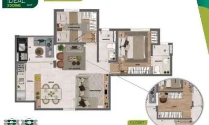 Apartamento com 2 quartos à venda no Parque Industrial, São José dos Campos 