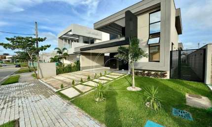 Casa Plana, Alto Padrão, Cidade Alpha, 175m², 3 quartos, Residencial Terras 1, Eusébio/CE.