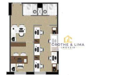 Sala para alugar, 37 m² por R$ 2.695,59/mês - Jardim das Colinas - São José dos Campos/SP