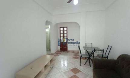 Apartamento com 1 dormitório para alugar, 68 m² por R$ 3.200,02/mês - Pompéia - Santos/SP
