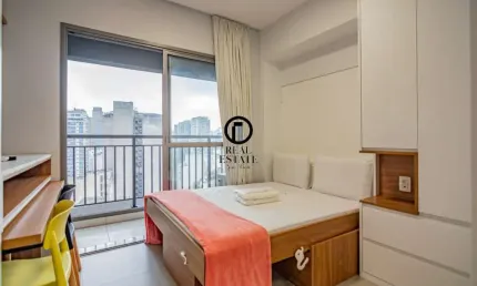 Apartamento STUDIO TOTALMENTE MOBILIADO para locação, 24m², 1 dormitório - República