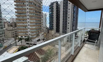 Lindo apartamento vista mar com 2 dormitórios na Vila Caiçara, Praia Grande -SP
