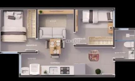 Apartamento com 2 quartos à venda na rua tiúba, 391, vila carrão, são paulo, 50 m2 por r$ 320.000