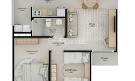 Apartamento com 2 quartos à venda na Rua Alfredo Marotzki, 1185, Canudos, Novo Hamburgo, 53 m2 por R$ 209.000