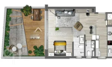 Apartamento com 1 quarto à venda na Alameda Emílio de Menezes, 111, Três Figueiras, Porto Alegre, 53 m2 por R$ 781.932