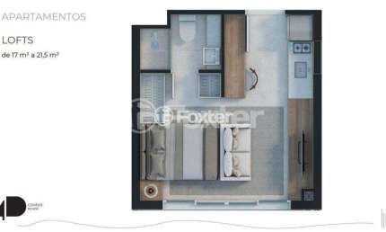 Loft com 1 quarto à venda na Rua Almirante Tamandaré, 150, Floresta, Porto Alegre, 17 m2 por R$ 279.000