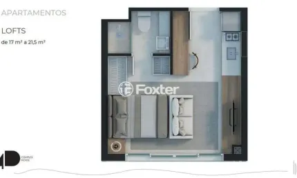 Loft com 1 quarto à venda na Rua Almirante Tamandaré, 150, Floresta, Porto Alegre, 17 m2 por R$ 279.000
