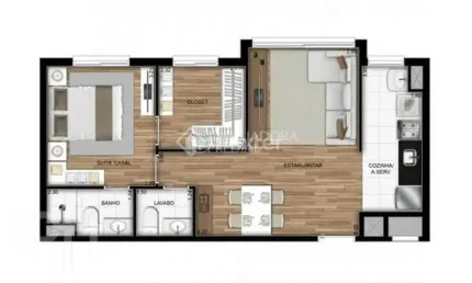 Apartamento com 1 quarto à venda na Avenida Bento Gonçalves, 6400, Partenon, Porto Alegre, 44 m2 por R$ 290.000