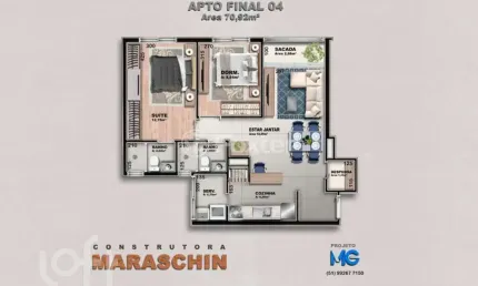 Apartamento com 2 quartos à venda na rua itaboraí, 1323, jardim botânico, porto alegre, 70 m2 por r$ 560.000