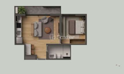 Apartamento com 1 quarto à venda na Rua Atanásio Belmonte, 267, Boa Vista, Porto Alegre, 41 m2 por R$ 471.500